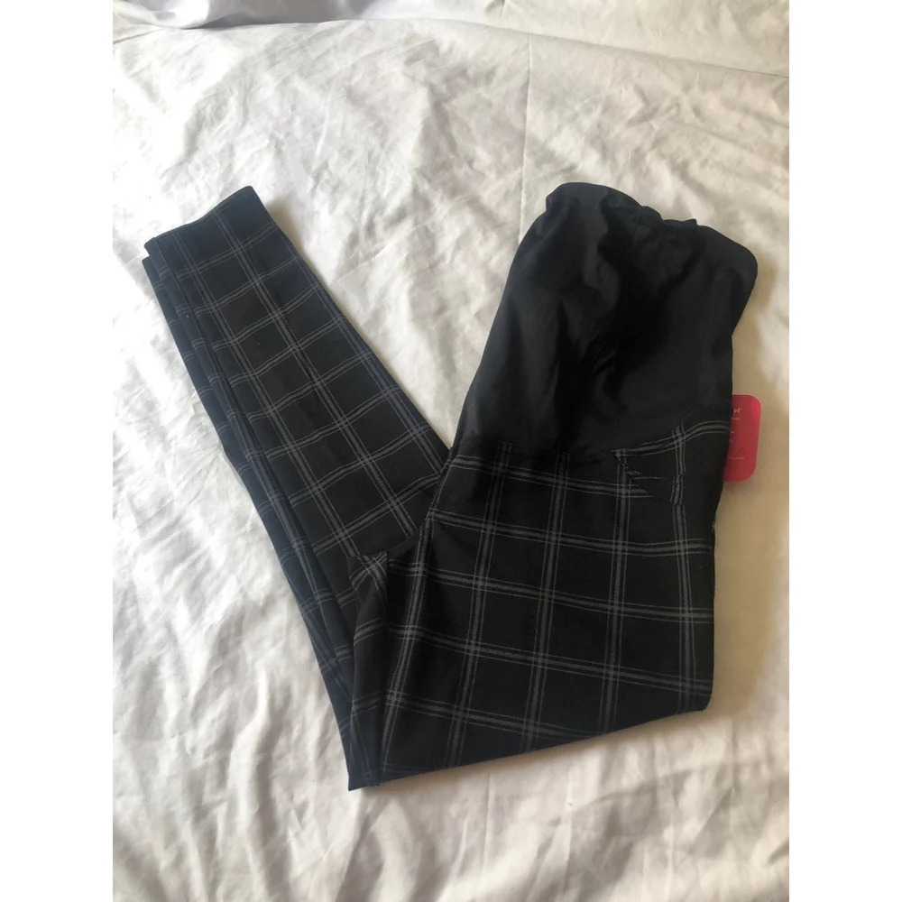 NWT Isabel Maternity Plaid Ponte Pants size medium